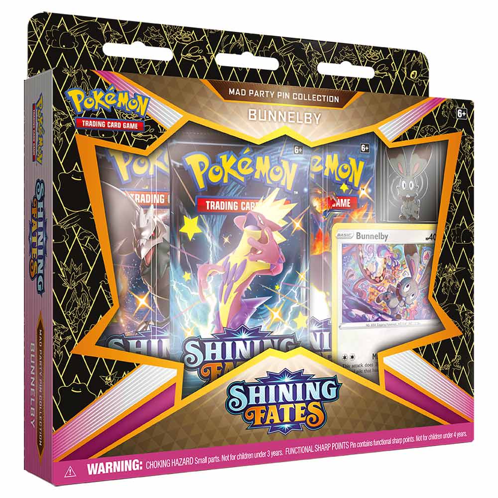 Pokemon TCG Shining Fates Mad Party Pin Collection