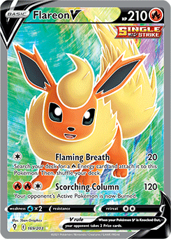 Flareon V FULL ART 169/203  Evolving Skies